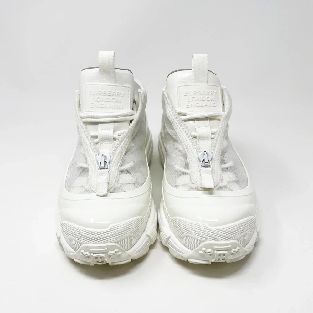 Burberry Arthur White Mesh Low Top Sneakers Chunky Shoes Made In Italy Size 37 - Picture 8 of 15